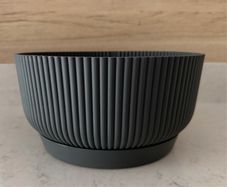 Flower pot elho vibes fold bowl 25 cm, Anthracite plus saucer