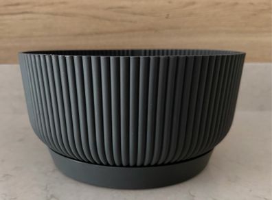 Flower pot elho vibes fold bowl 25 cm, Anthracite plus saucer