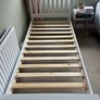 White wooden single bed low foot end Image 2