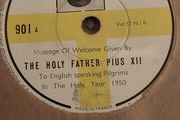 Rare Recording of Pope Pius V11 on HMV record