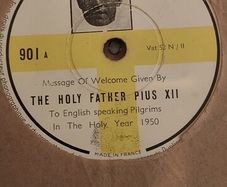 Rare Recording of Pope Pius V11 on HMV record