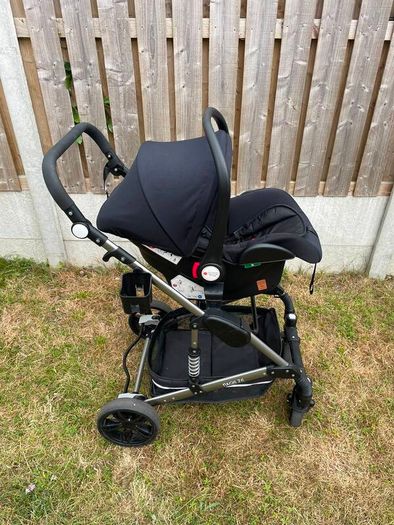 Magic ZC 3 in 1 Pushchair Pram Travel System, Baby Stroller 3 in 1 with Reversible Two Pushing Modes, Newborn Infant Carriage One-Click Folding, Toddler Buggy Aluminum Frame (739 Black)