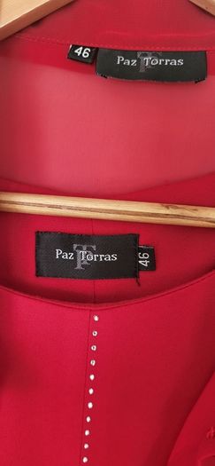 Paz Torras Ruby Red Twin Set Sz 46 ( Fit 10-12 Uk) Rrp 89.99
