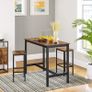 Bar Table Set with 2 Bar Stools Kitchen Counter with Bar Chairs Kitchen Table and Kitchen Chairs Industrial Design Image 3