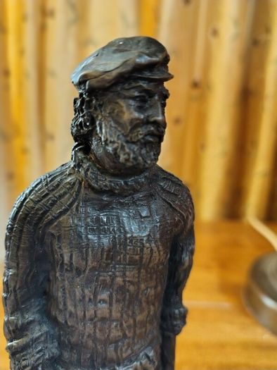 John Letts Fisherman Bronze Resin Sculpture