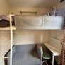 VITVAL Loft bed frame with mattress & desk top, white/light grey, 90x200 cm Image 4