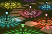 Garden Lights Solar Powered Waterproof,8 Pack Solar Lights Outdoor Garden Stake with Warm White &amp; RGB,Ultra-Bright Solar Stake Lights Garden Ornaments,Solar Path Lights for Yard Lawn Landscape