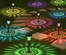 Garden Lights Solar Powered Waterproof,8 Pack Solar Lights Outdoor Garden Stake with Warm White & RGB,Ultra-Bright Solar Stake Lights Garden Ornaments,Solar Path Lights for Yard Lawn Landscape