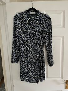Mango floral shirt dress
