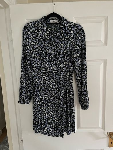 Mango floral shirt dress