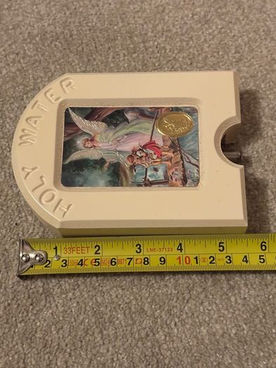 Handcrafted Donegal Holy Water Dispenser With Guardian Angel Plaque