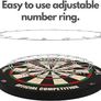 (ONLY 1 IN STOCK) Bristle Steel Tip Dartboard Set with Staple-Free Bullseye, Galvanized Metal Radial Spider Wire Includes 6 Darts, Black, 17.75 inch Image 7