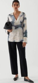 COS  Tie-Dye V-Neck Top