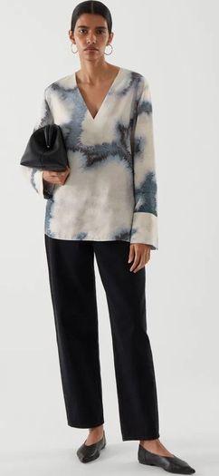 COS  Tie-Dye V-Neck Top