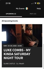 2x Luke Combs Tickets Sunday 19th