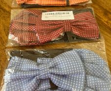Set of 3 Polka Dot Dickie Bows and Pocket Squares