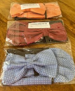 Set of 3 Polka Dot Dickie Bows and Pocket Squares