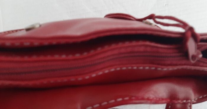 New leather make up bag tag attached
