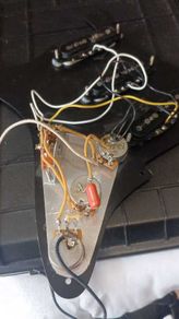 Strat pickguard wired with Fender Noiseless and premium components