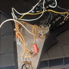 Strat pickguard wired with Fender Noiseless and premium components