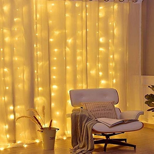 300 LED Curtain Lights, USB Window Lights, 3m x 3m 8 Modes Remote Control Fairy Light Waterproof LED Copper String Lights for Outdoor Indoor Wedding Party Garden Bedroom Decoration, Cool White (FREE SHIPPING)