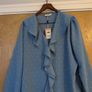 Gallery Blue Ruffle Blouse.  S.18.  B.N.W.T. Image 2