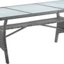 Polyrattan Garden Table with Shelf, Safety Glass Top Image 3