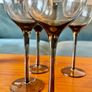 Set of Vintage Smokey Long Stem Glass Wine Glasses 23 cm Tall Image 6