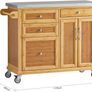 Kitchen Cabinet Stainless Steel Worktop Kitchen Island High-Quality Bamboo Image 2