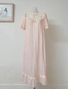 Vintage pink lace negligee dress