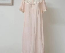 Vintage pink lace negligee dress