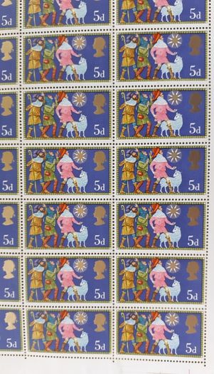 Sheets of Vintage UK Postage Stamps