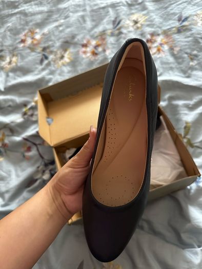 Clarks Navy Court Shoes