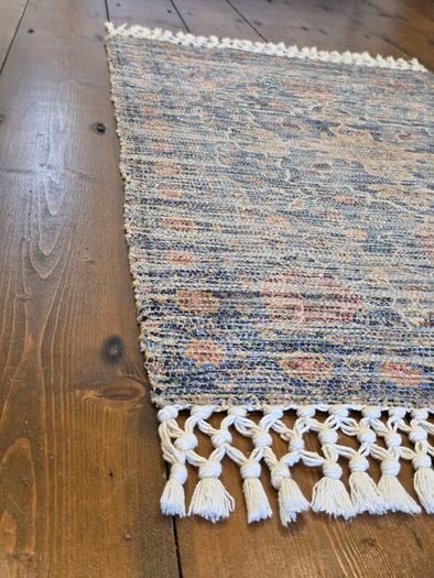 Art Carpet Kilim Collection Blue Floral Rug 135 x 68cm