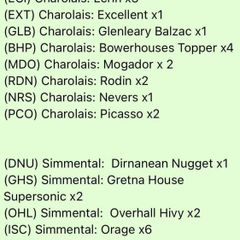 Charolais and Simmental AI Straws