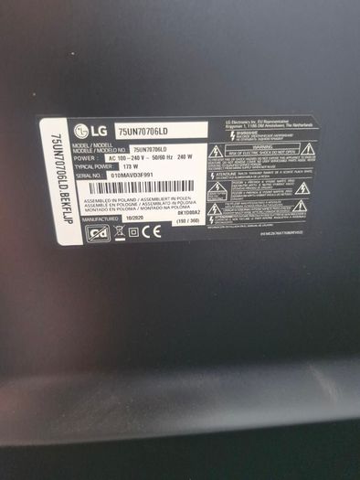 Lg 75in Smart Tv