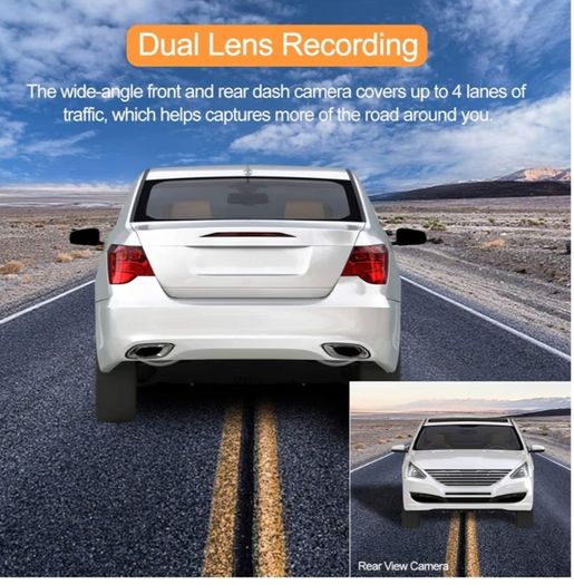 Brand New ORSKEY S900 Front and Rear Dash Cam, 1080P Full HD (SD Card Included)