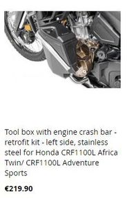 Africa Twin Engine Bar With Integrated Toolbox
