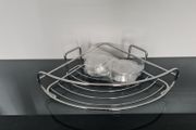 Chrome Corner Shower Caddy With Suction Fix