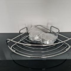 Chrome Corner Shower Caddy With Suction Fix