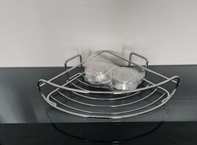 Chrome Corner Shower Caddy With Suction Fix