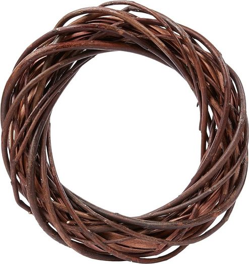 Natural Willow Twig Wreath with a Diameter of 25 cm, Braided Wreath Making Base for Door Wreath and Home Decoration