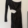 Black Mini Sequin Asymmetrical dress Size S Image 4