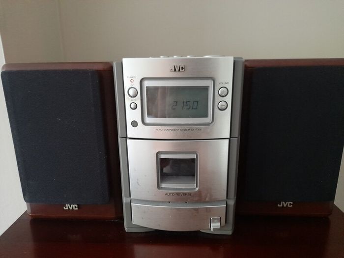 JVC radio, CD and Tape cassette system. Compact size.