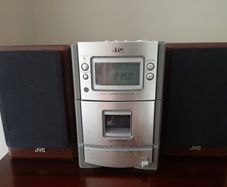 JVC radio, CD and Tape cassette system. Compact size.