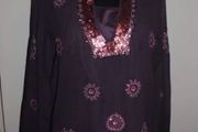 Litllewoods Canvas wardrobe 2 part set  Embroidered sequin blouse with cami top size UK16 EU44 Postage included