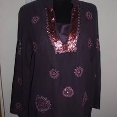 Litllewoods Canvas wardrobe 2 part set  Embroidered sequin blouse with cami top size UK16 EU44 Postage included