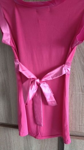 new pink satin look top