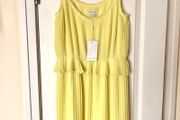 Monsoon pale yellow Midi Dress UK10