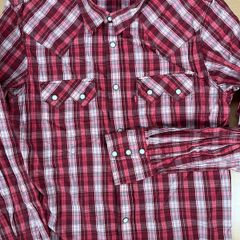 Vintage Levis Red Check Shirt Size M Mens - Pearl Snap